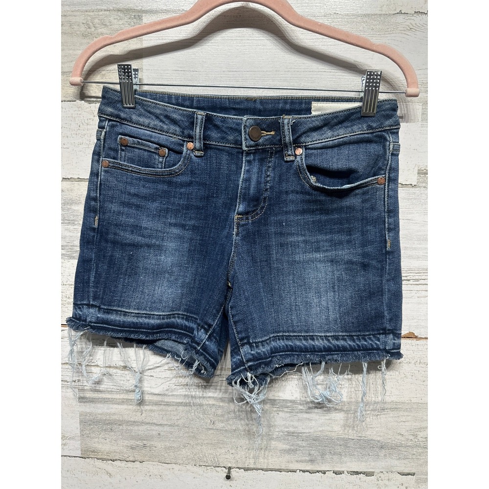 Vince Camuto Denim Shorts Womens 25/0 Dark Blue Raw Hem Frayed EUC